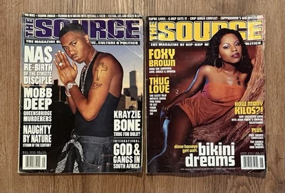 The Source Magazine Nas May ‘99 Foxy Brown June ‘01 + Poster Mobb Deep Hip Hop - Image 1 of 4