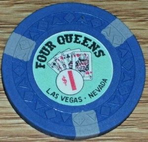 $1 1ST EDITION GAMING CHIP FROM THE FOUR QUEENS CASINO LAS VEGAS 1964 - Picture 1 of 4