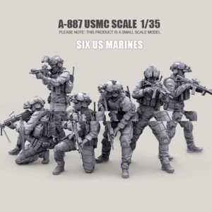 1/35 US Marines 6 Hombres Set Resina Hecho a Mano Soldado Moderno Blanco Modelo A-887 - Imagen 1 de 1