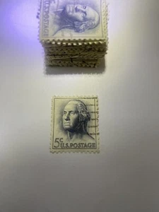 George Washington Lot 100 Stück 5 Cent blau US Postage 1967 antike Briefmarken - Bild 1 von 12
