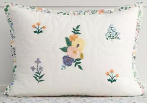 Pottery Barn Rifle Paper GARDEN PARTY Quilted Standard Sham New - Picture 1 of 3