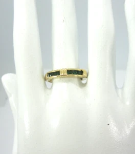 HERMOSO ANILLO ESMERALDA CONJUNTO CANAL ORO AMARILLO 14K DAMAS (TALLA 7,25) 3,2G - Imagen 1 de 7