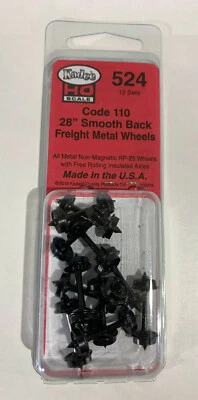 Neuf Spur H0 Kadee Nr.524 28" Smooth Back Métalliques Roues 12 Pièces - Photo 1/2