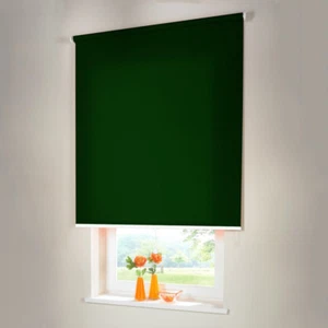 Sichtschutzrollo Mittelzugrollo Springrollo Rollo - Höhe 120 cm dunkelgrün - Bild 1 von 47