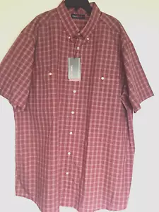 Roundtree Yorke Travel 3XT Button Front Big & Tall Short Sleeve Red NWT Mens - Picture 1 of 6