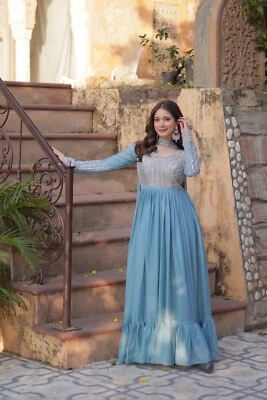 Pakistani Eid Dress Salwar Kameez Ready To Wear Suit Wedding Party Bollywood New - Image 1 of 4