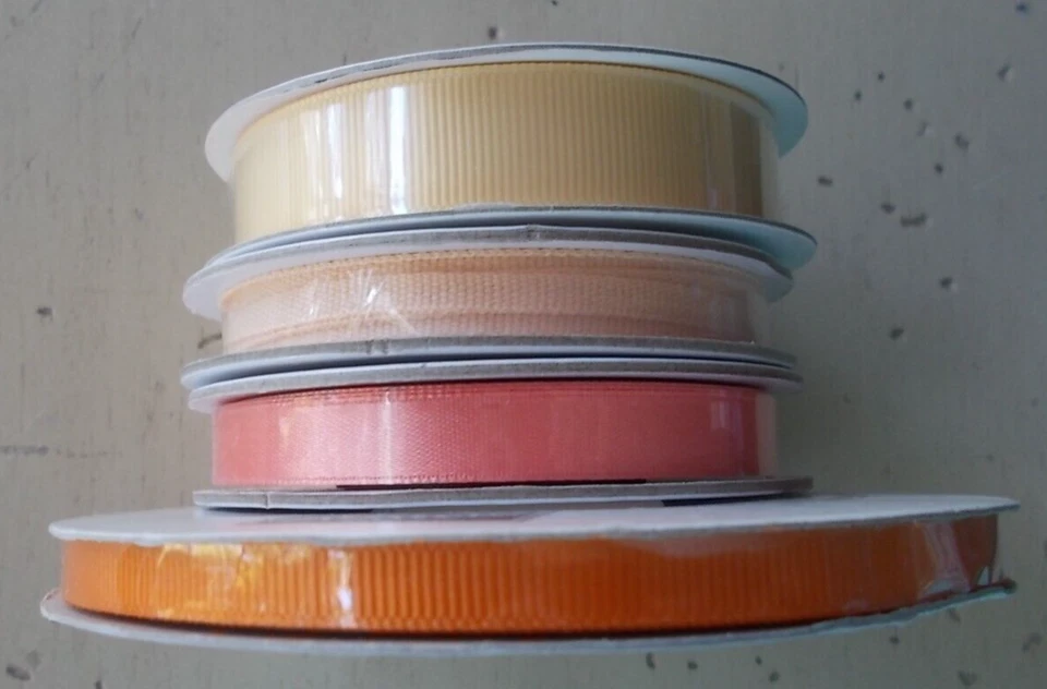 Mixed Lot 4 Yellow Orange Stampin' Up! & Other Ribbon Calypso Coral Tangerine - Image 1 of 1