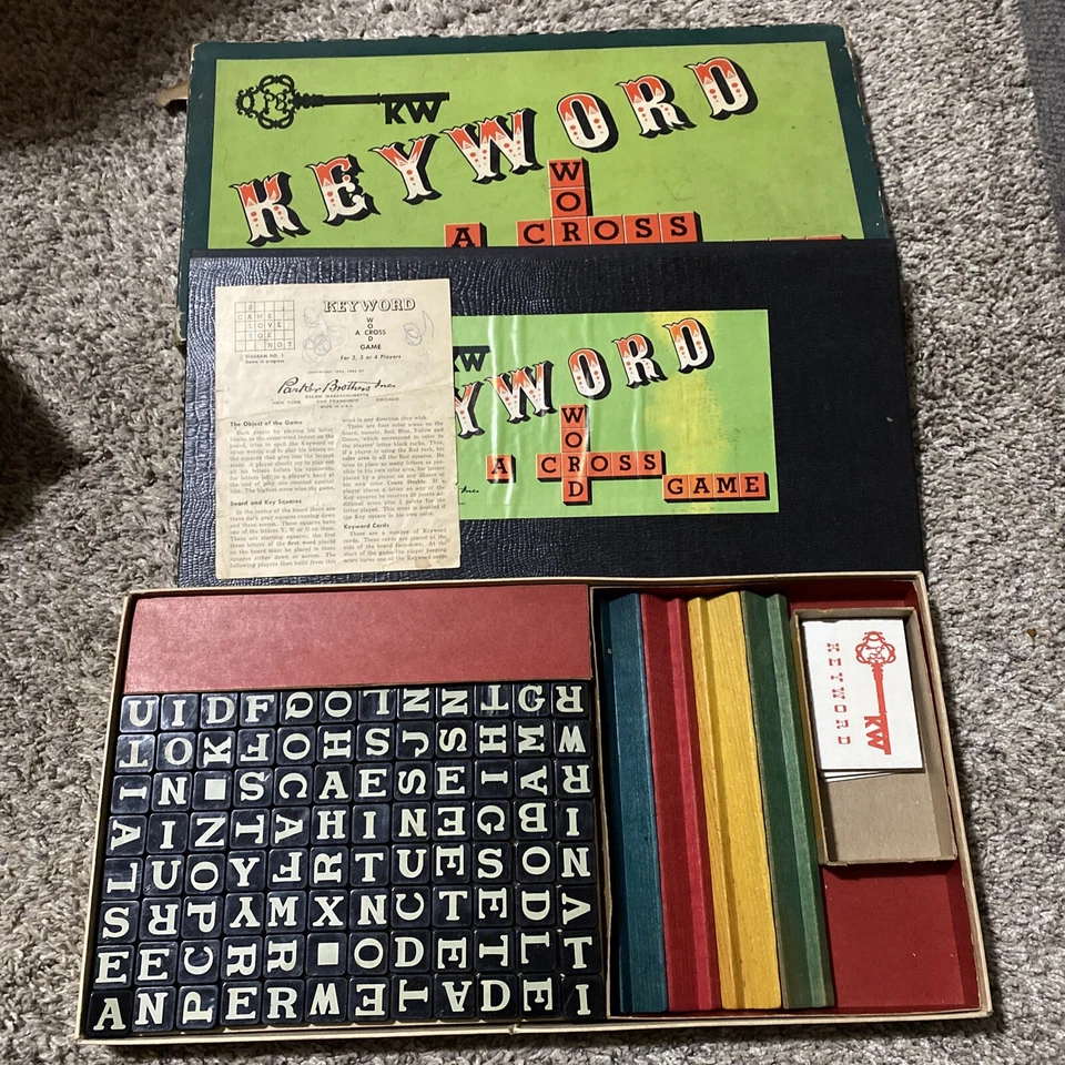 VINTAGE 1954 PARKER BROTHERS INC KEYWORD A CROSS WORD GAME - Image 1 of 1