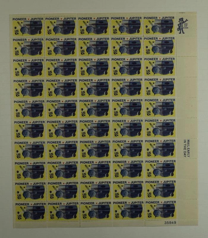 US SCOTT 1556 PANE OF 50 PIONEER JUPITER STAMPS 10 CENT FACE MNH - Image 1 of 1