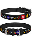 Leather Dog Collar with NASA Design for XSmall Dogs 811 in Neck x 0.5 in Wide