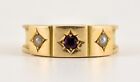 Antique Victorian 18ct Gold Ruby Pearl Mourning Ring, Chester 1882