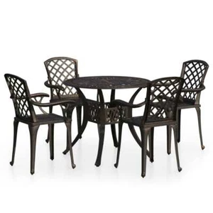 5-Piece Outdoor Dining Set Garden Patio Bistro Table Chairs Furniture Setting - Picture 1 of 11