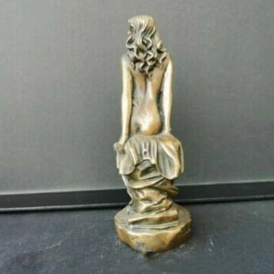 Beautiful Art Deco Sculpture Copper Nude Woman Girl Copper Statue Figures USA