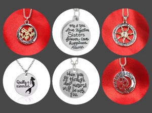 Collar Colgante Hija Hermana Sirena Amor Luna Sol Plata Oro - Imagen 1 de 10
