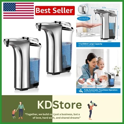 Upgrade Your Hygiene with 500ml Touchless Soap Dispenser - 5 Adjustable Settings - Image 1 of 4