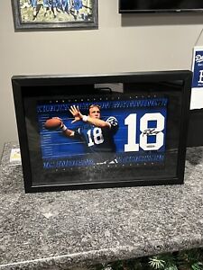 Upper Deck Peyton Manning Autographed Mini Jersey Number Framed Colts COA HOF