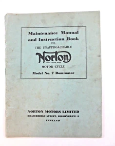 Manual de Mantenimiento Norton y Libro de Instrucciones Modelo No. 7 Dominator - Imagen 1 de 4