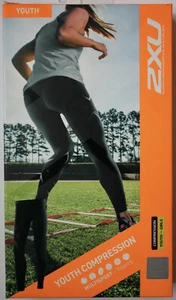 2XU Black XL Girl's Youth Compression Exercise Long Tights Multisport New in Box - Picture 1 of 12