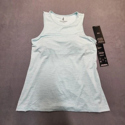Nuevo con etiquetas Camiseta sin mangas Skechers GoWalk para mujer S verde azulado Sujetador con estante incorporado Ropa deportiva Gimnasio Foto 1 de 4
