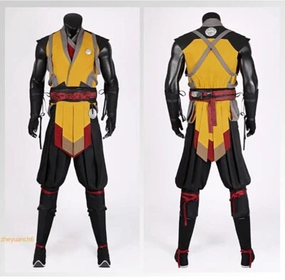 Mortal Game Kombat 1 Disfraz de Escorpión Disfraz Halloween Conjunto Completo Para Hombre + Máscara de Látex Foto 1 de 4