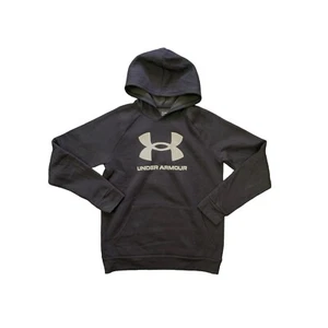 NWT Under Armour Boy's Long Sleeve Rival Fleece Big Logo Hoodie Black Small - Picture 1 of 2