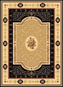 Rugs America New Vision 1365-blk European Black Luxurious Feel Area Rug - Picture 1 of 6