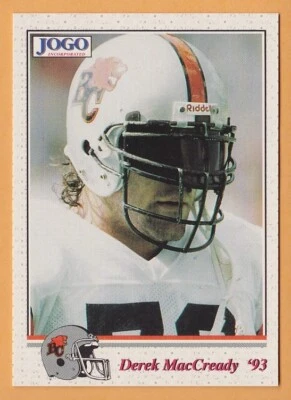 Derek MacCready 1993 Jogo CFL card BC Lions  Ohio State Buckeyes OSU - Image 1 of 2