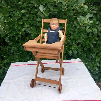 Jouet Ancien - Poussette Poupée Ancienne en bois Années 1950 - Photo 1/4