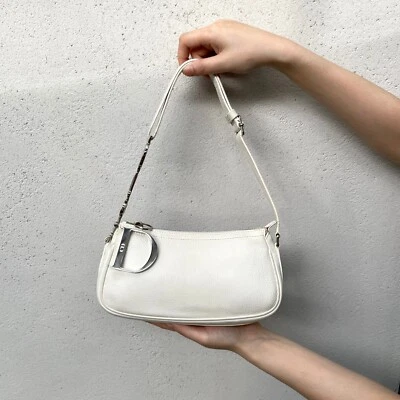 RARE☆☆☆☆Auth CHRISTIAN DIOR Trotter D Pendant Shoulder Bag/Pouch Navy & Silver - Image 1 of 4