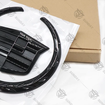 6" Gloss Black Emblem Badge For ATS CTS DTS SRX STS Front Grille Bumper Foto 1 de 4