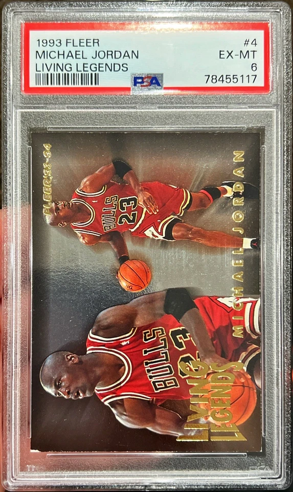 Tarjeta de inserción de lámina Fleer Michael Jordan Living Legends 1993-94 #4 PSA 6 (1) Foto 1 de 1