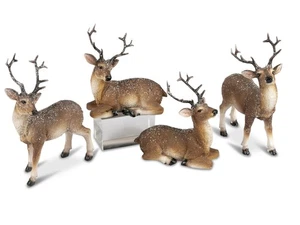 Formano Hirsch Weihnachten stehend oder liegend Schneeflockeneffekt (#387) - Bild 1 von 1