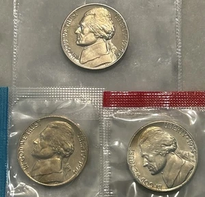 1974 P D S Jefferson Nickel - Proof & BU 3 Coin Lot - Mint Cello - C4 - Picture 1 of 4