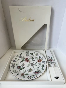 Vintage Porzellan Andrea von Sadek 10" Kuchenteller & Servierer Buckingham Muster B12 - Bild 1 von 5