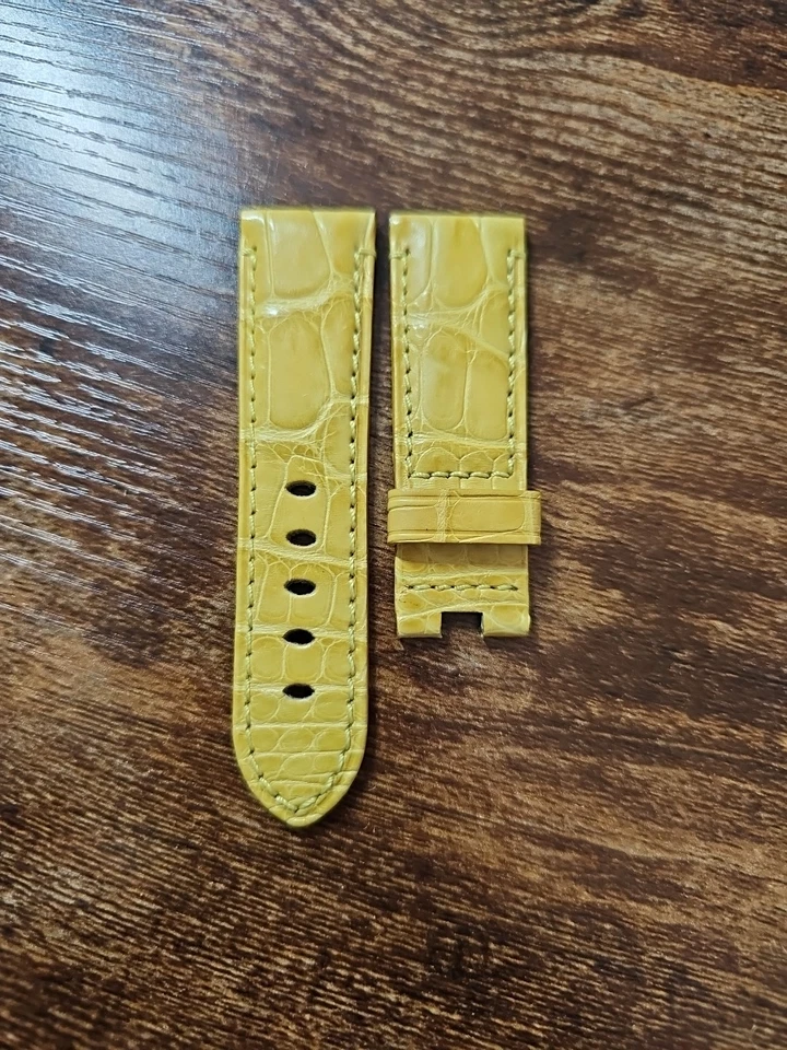 Correa Panerai 22/20 mm OEM cocodrilo semimat amarillo XS para hebilla de despliegue BDR  Foto 1 de 4