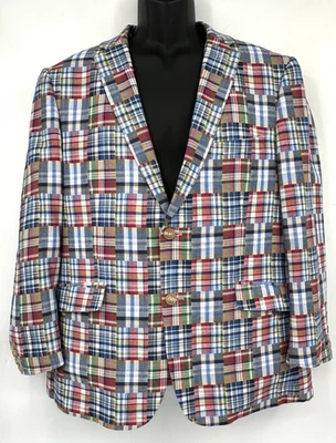 U.S. Polo Assn. Blazer de un solo pecho para hombre talla 42S multicolor algodón a cuadros Foto 1 de 4