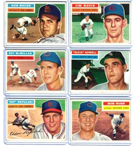 Lot of 6 1956 Topps Baseball Cards #14 102 123 149 201 21-all in GOOD CONDITION! - Picture 1 of 8