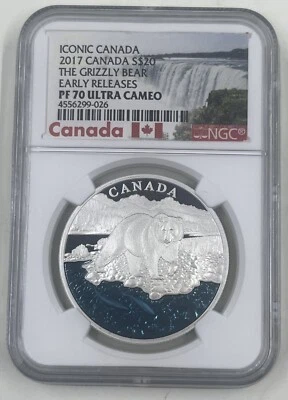 2017 Canada S$20 NGC PF70 Ultra Cameo The Grizzly Bear Iconic Canada - Image 1 of 4