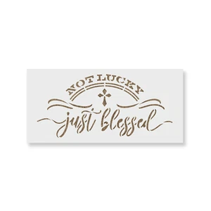 Plantilla de cruz Not Lucky Just Blessed - plantillas Mylar duraderas y reutilizables - Imagen 1 de 5