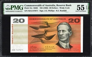 Australia 20 Dollars P41c R403 1968 Phillips Randall PMG55 aUNC EPQ Banknote - Picture 1 of 2