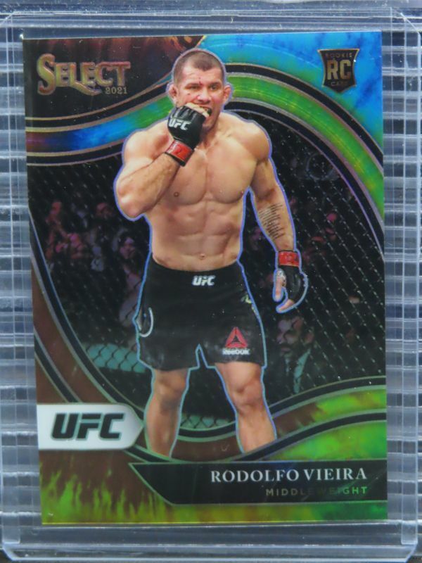 2021 Select UFC Rodolfo Vieira Tie-Dye Prizm Octagonside Rookie RC #10/25 N378