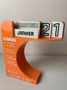 RARE ENZO MARI STYLE PROMO PERPETUAL CALENDAR - SPACE AGE - VINTAGE ORANGE - Picture 1 of 6
