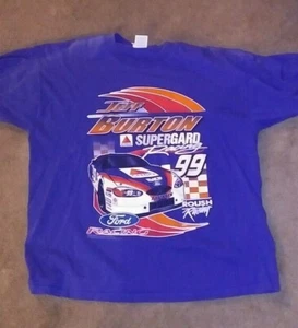 Vintage NASCAR Jeff Burton Blue Ford Racing T Shirt XL Jerzees - Picture 1 of 3