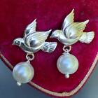 Silver Earrings . Victorian Inspired Dove Bird Earrings . Handmade Silver jewel