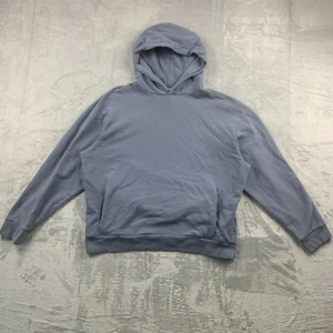 REISS Hoodie Jumper Mens 2XL Blue Grey Cotton Hooded Pullover Pocket Long Sleeve - Picture 1 of 10