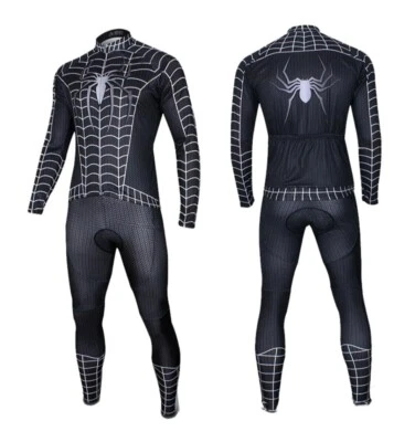 Nuevo con etiquetas Traje de ciclismo negro Spider Man manga larga traje deportivo al aire libre talla 2XL Foto 1 de 4