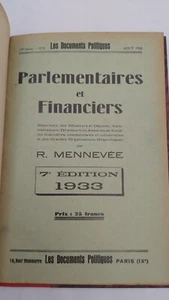 Aout 1933 Parlementaires Et Financiers Répertoire Des Sénateurs Et Députés-1933 - Imagen 1 de 9