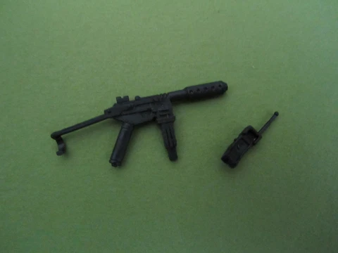 💥 2000 Vintage GI Joe Cobra Firefly Black Submachine Gun & Phone Cover