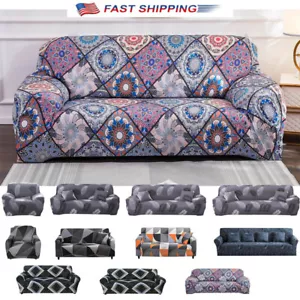 1/2/3/4 Seat Stretch Chair Sofa Couch Cover Spandex Elastic Slipcover Protector - Picture 1 of 98