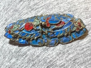 Antique RARE Kingfisher Feather Silver Chinese Brooch Pin OOAK - Picture 1 of 11
